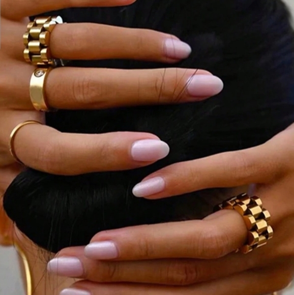 #1. Chunky Link Chain Stainless Steel Strap Finger Rings Jewelry - Picture 2 of 12